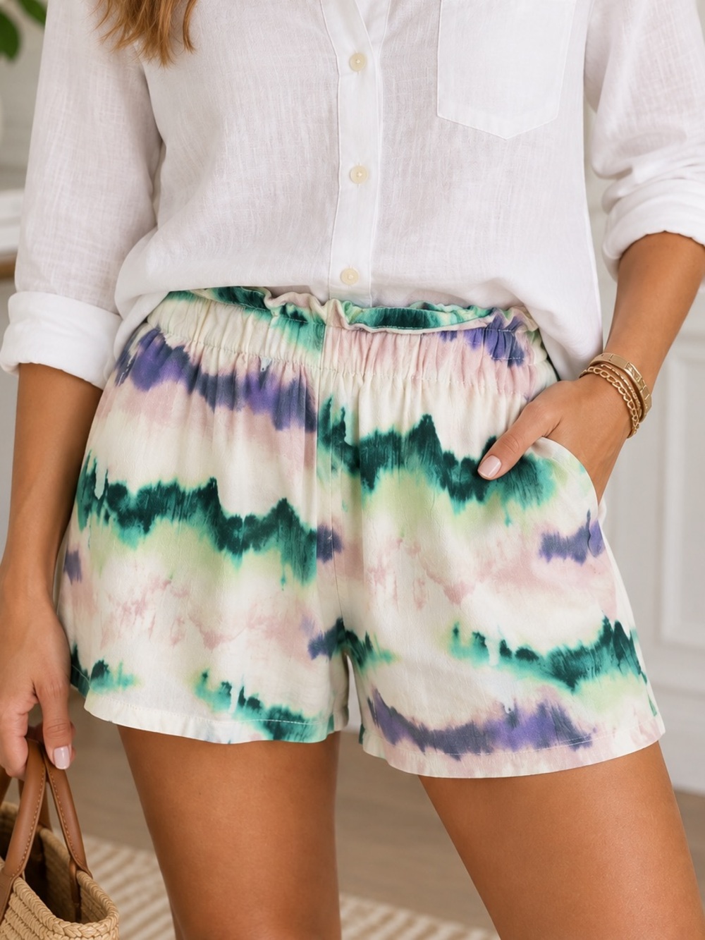 NWT Zara Tie-Dye Shorts sz L